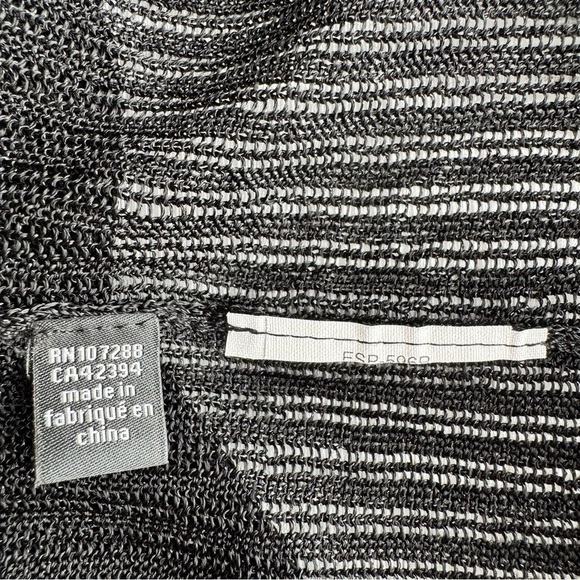 VINTAGE‎ ESPRIT Sheer V Neck Sweater Size XS Black Pullover Lurex Knit Rave EDM - Picture 10 of 11